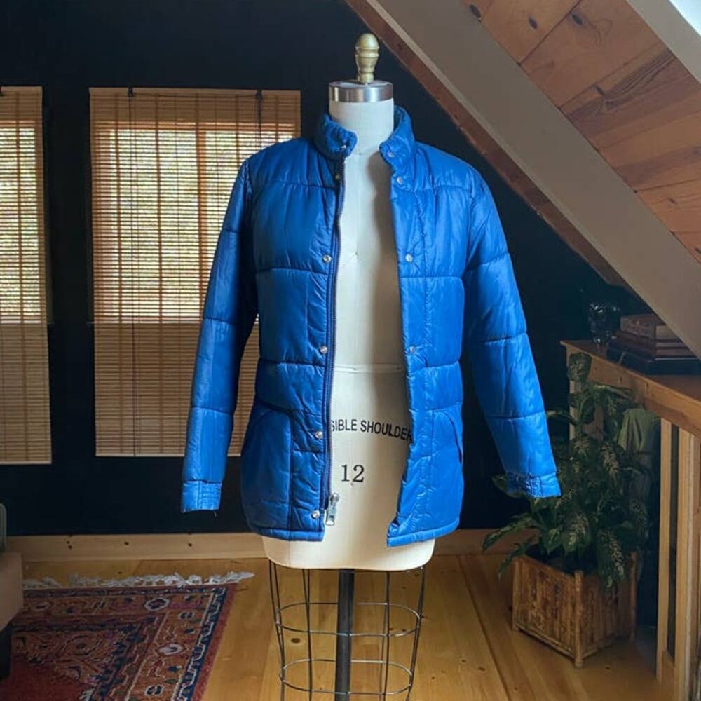 Vintage Puffer Coat Blue
